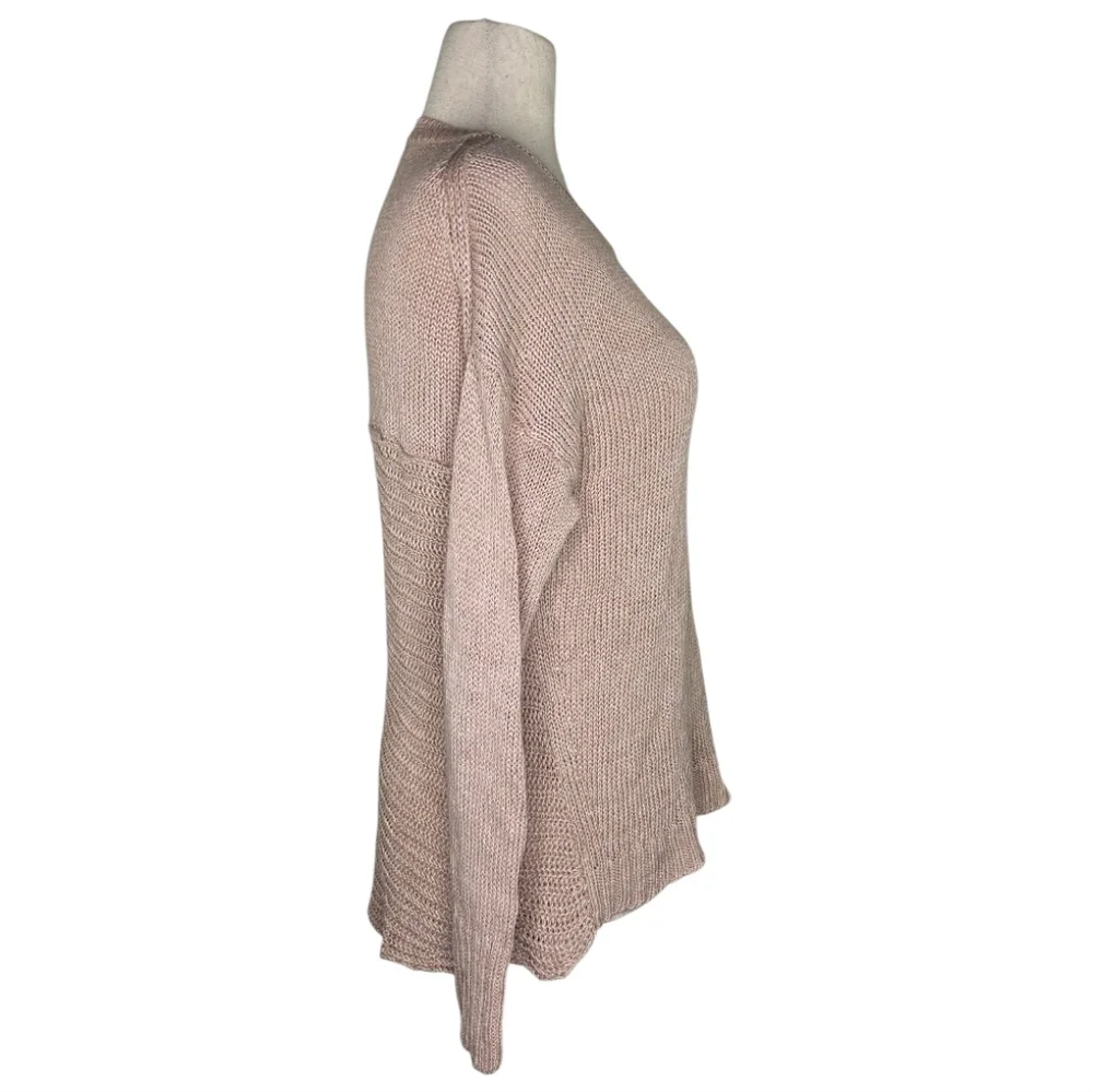 J.Crew 100% Linen Taupe Knit Sweater Women’s Medium Lightweight Pullover